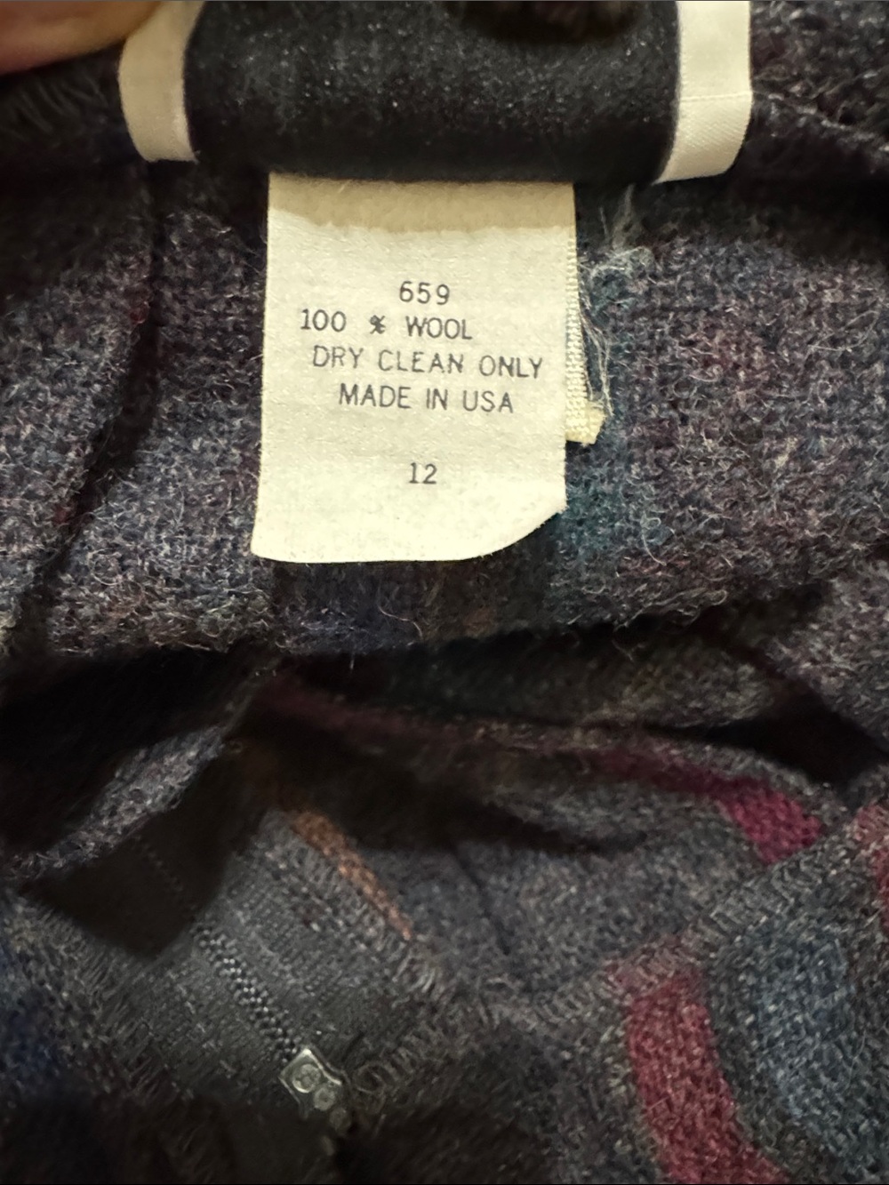 Vintage 70s 80s F.A. Chatta 100% Wool Plaid Pleated Midi Skirt USA Size 12 - Picture 5 of 6